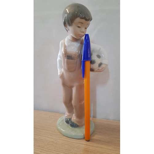 135 - Nao by Lladro 'Wanna Play' (Boy with Ball), Porcelain Figurine, Made in Spain (#1068), (Approx. H: 1... 