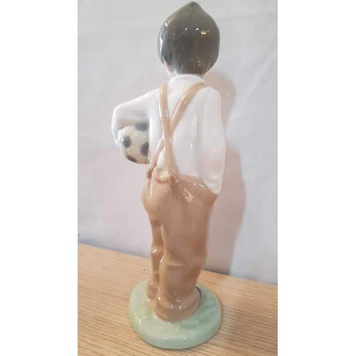 135 - Nao by Lladro 'Wanna Play' (Boy with Ball), Porcelain Figurine, Made in Spain (#1068), (Approx. H: 1... 