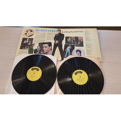 270 - Vintage Vinyl Records; King of Rock and Roll and King of Pop! 'Elvis 40 Greatest Hits' (1974) and 'M... 