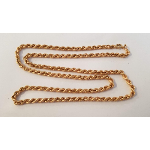 280 - 18ct Gold Double Link Twisted Chain / Necklace, (Approx. L: 70cm, 18.7g)