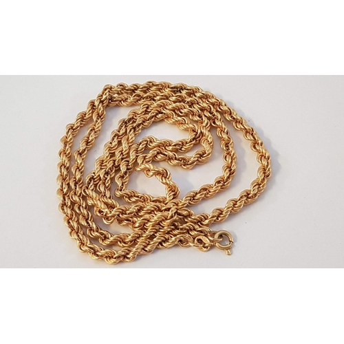 280 - 18ct Gold Double Link Twisted Chain / Necklace, (Approx. L: 70cm, 18.7g)