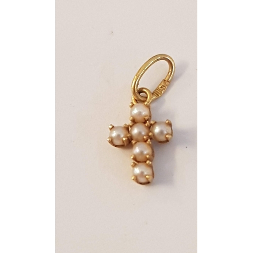 287 - Pair of 14ct Gold Earrings with Heart Shape Pearl Effect, (Approx. 0.9g), Together with 2 x 18ct Gol... 