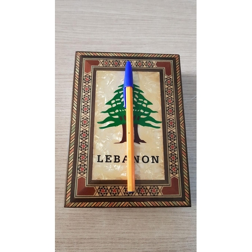 400 - 'Lebanon' Mother of Pearl Inlay Collectible Jewellery Box, (Approx. 13.5cm x 18.5cm 4.5cm).