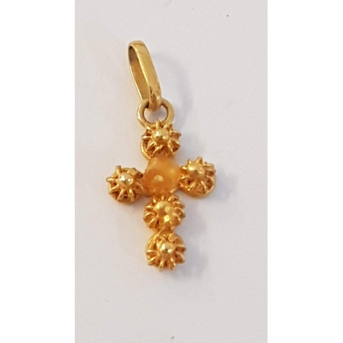 58 - Collection of 4 x 18ct Gold Charms / Pendants; Jesus, Mary and 2 x Crosses, (Approx. 3.1g Total Weig... 