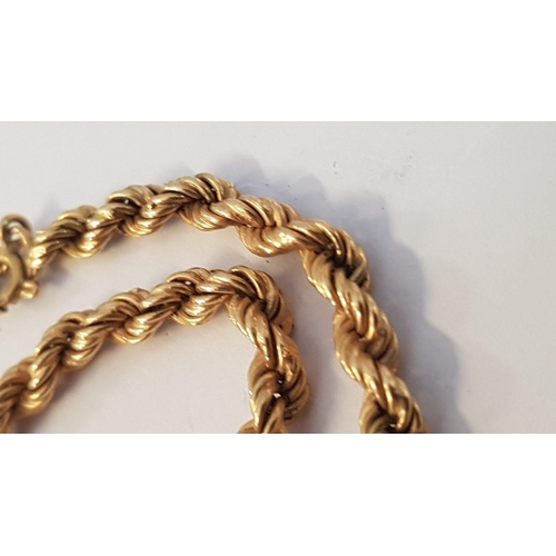 61 - 18ct Gold Double Link Twisted Bracelet with Safety Chain, (Approx. L: 19cm, 5.2g)