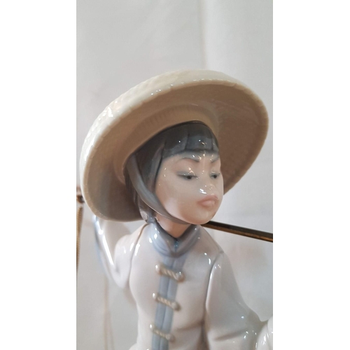 79 - Lladro 'Fish a Plenty' Porcelain Figurine, Made in Spain, (Oriental Fisherman), 1982, H:25cm.