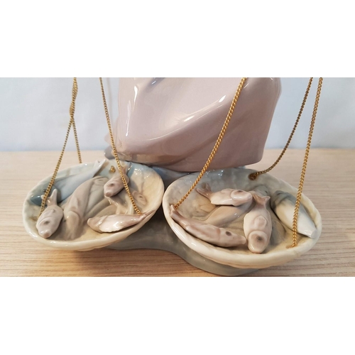 79 - Lladro 'Fish a Plenty' Porcelain Figurine, Made in Spain, (Oriental Fisherman), 1982, H:25cm.