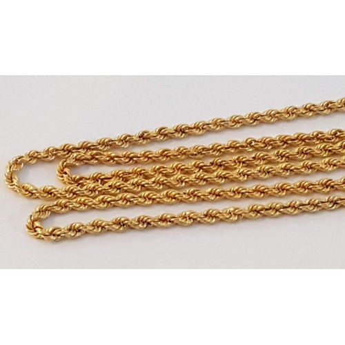 91 - Decorative 18ct Gold Double Link Twisted Chain Necklace, (Approx. L: 60cm, 10.6g)