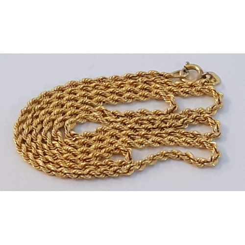 91 - Decorative 18ct Gold Double Link Twisted Chain Necklace, (Approx. L: 60cm, 10.6g)