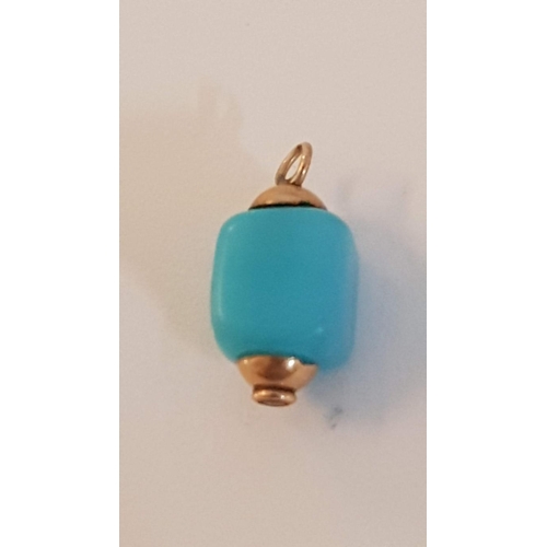 92 - Collection of 5 x Pendants, with Coral & Turquoise Colour Stones and Some with 18ct Gold Fittings, (... 