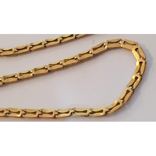 93 - 18ct Gold Flat Link Bracelet, (Approx. L: 19cm, 3.2g)