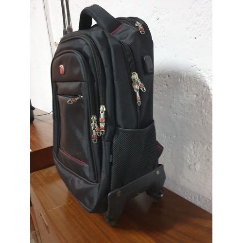 108 - Travel/Cabin Bag On Wheels With Foldaway Handle, (Approx. 55 x 36cm)