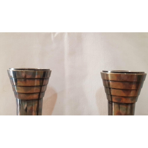 22 - Pair of Classic 'Christofle' Silver Plated Candlesticks, (H: 13.5cm Each), (2)