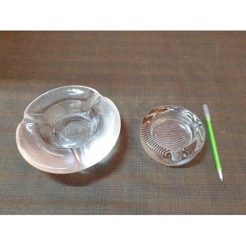 350 - 2 x Heavy Glass Ashtrays