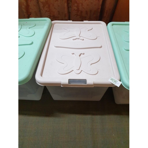 416 - 3 x Plastic Storage Containers, (Approx. 40cm x 30cm x 22cm)