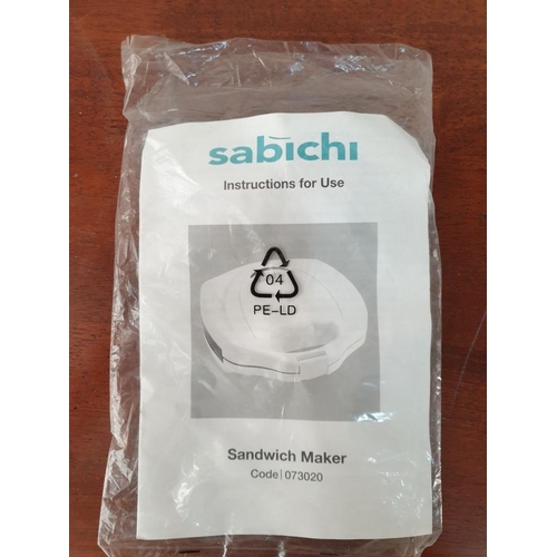 213 - Sabichi Sandwich Toaster. Looks Unused, Basic Test & Turns On