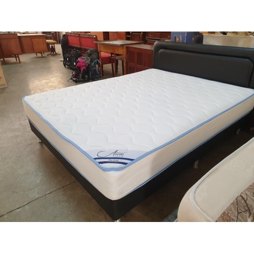 215 - King Size Bed With Padded Headboard and Immaculate 'Gevorest Anesis' Orthopedic Medium-Firm Mattress... 