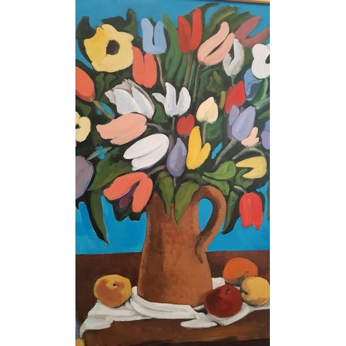 99 - 'Still Life' An Original Painting of Robert E Harris, 1923-2001, Oil on Canvas, 80cm x 80cm, Framed ... 