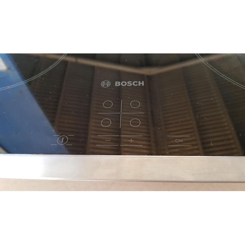 186 - 'Bosch' Ceramic Electric Hob with Stainless Steel Frame, Type: HT6ET60, (Approx. 58cm x 51cm), Worki... 