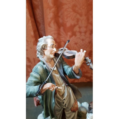 CAPODIMONTEバイオリン弾き 40-cm Vintage 'Capodimonte Violinist', Porcelain Sculpture by Enzo