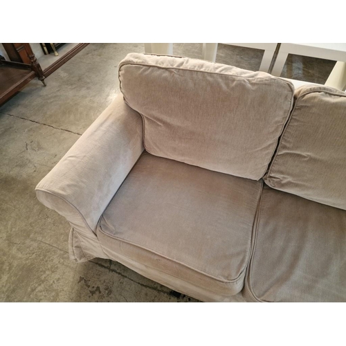 139 - Matching Pair of 2-Seater Sofas with Pale Green Fabric Covers (removable), (2)