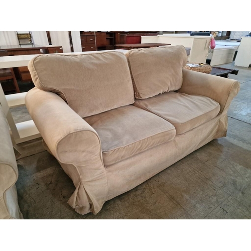 139 - Matching Pair of 2-Seater Sofas with Pale Green Fabric Covers (removable), (2)