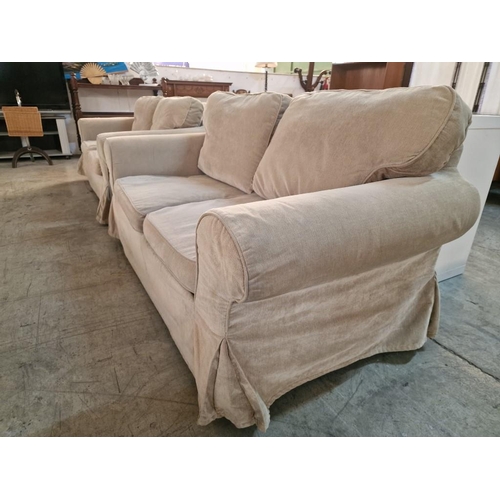 139 - Matching Pair of 2-Seater Sofas with Pale Green Fabric Covers (removable), (2)