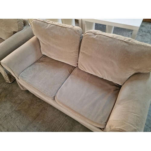 139 - Matching Pair of 2-Seater Sofas with Pale Green Fabric Covers (removable), (2)