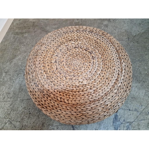 140 - Round Wicker Foot Stool / Low Seat, (Approx. Ø: 60cm)