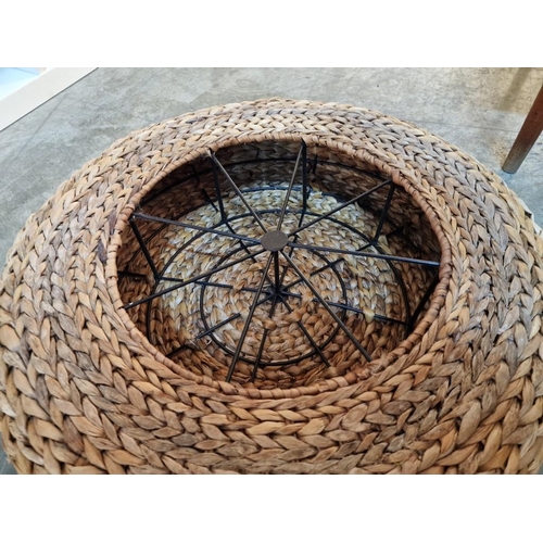 140 - Round Wicker Foot Stool / Low Seat, (Approx. Ø: 60cm)