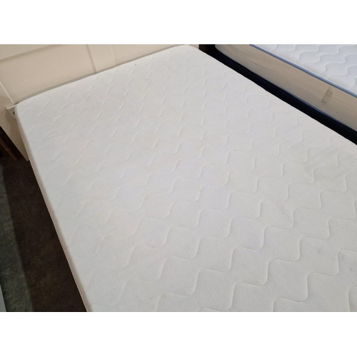 143 - White Colour Double Bed with IKEA 'Sultan' Mattress, (Approx. 140 x 200cm)