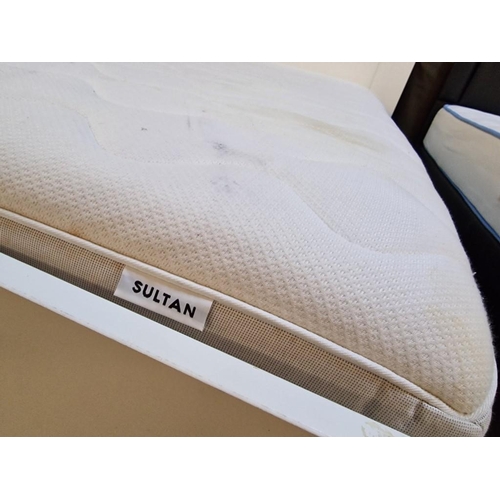 143 - White Colour Double Bed with IKEA 'Sultan' Mattress, (Approx. 140 x 200cm)