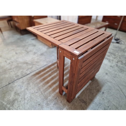 221 - Wooden Slat Folding / Drop-Leaf Garden or Patio Table, (Approx. 131 x 63 x 73cm Open)