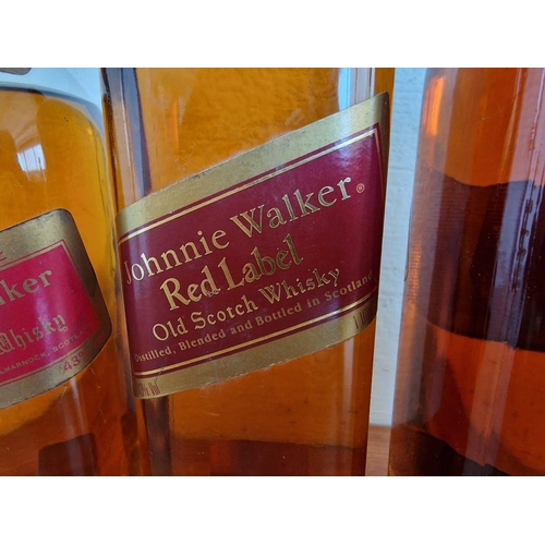 87 - 3 x Bottles of Johnnie Walker Old Scotch Whisky; 12 Year Extra Special Black Label (1 Ltr), Red Labe... 