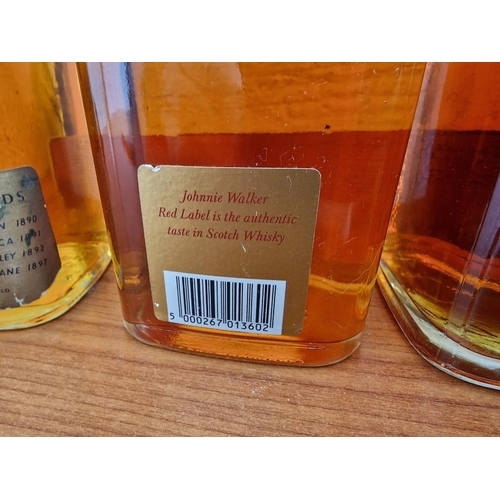 87 - 3 x Bottles of Johnnie Walker Old Scotch Whisky; 12 Year Extra Special Black Label (1 Ltr), Red Labe... 