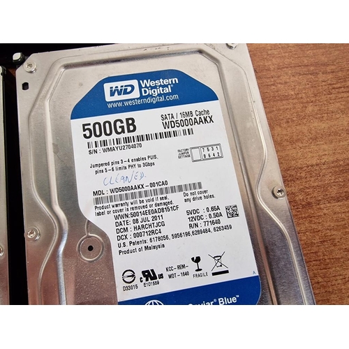 256 - 7 x Computer Hard Drives; Incl. HGST 6TB (2015), WD 250GB (2011), Toshiba 1TB (2019), WD 500GB (2011... 