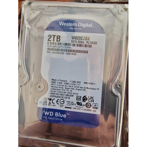 257 - 5 x Computer Hard Drives, * Unused in Sealed Plastic *; 3 x 2TB Western Digital (2021), 320GB WD (20... 