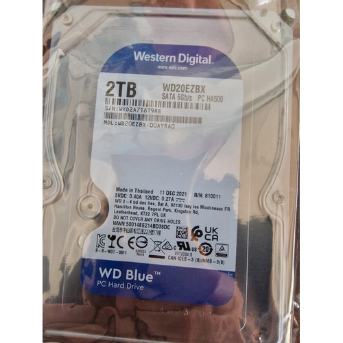 257 - 5 x Computer Hard Drives, * Unused in Sealed Plastic *; 3 x 2TB Western Digital (2021), 320GB WD (20... 