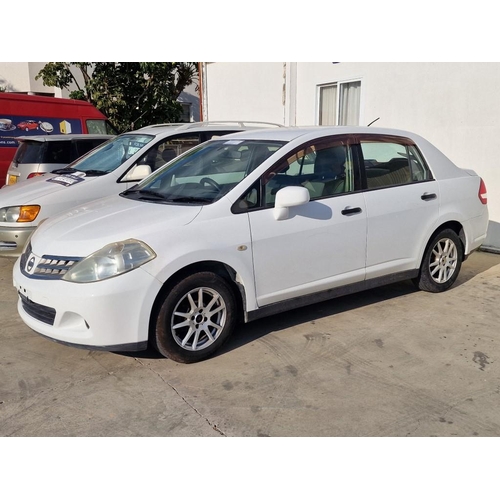 38 - Nissan Tiida, (2012), 4 Door Saloon, White Colour, 1.5Ltr, Automatic, Petrol, 207,000km. MOT until M... 