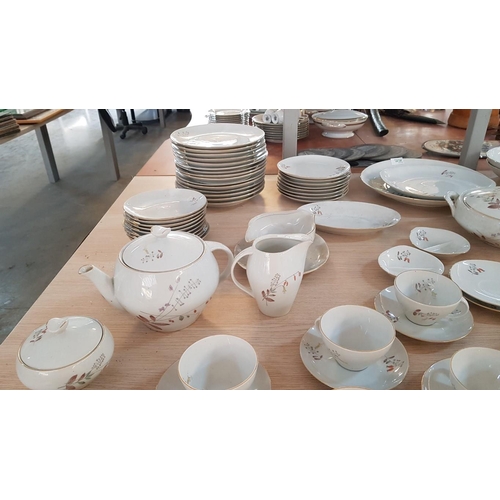 385 - ''Jarolina'' Polish Porcelain Dinner Set with Delicate Pattern of Meadow Flowers and Gold Rim.