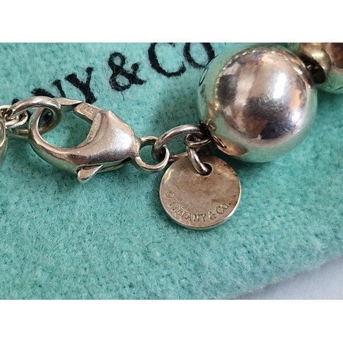 113 - Tiffany & Co Sterling Silver (925) Ball Beaded Bracelet, from their 'Hardware' Range, (Approx. Ø: 10... 