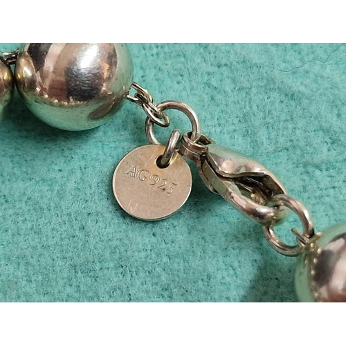 113 - Tiffany & Co Sterling Silver (925) Ball Beaded Bracelet, from their 'Hardware' Range, (Approx. Ø: 10... 