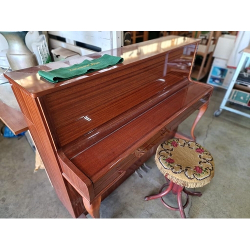 29 - 'Zimmermann' Upright Piano, with Iron Frame with Wooden Case, 3-Pedal, Made in Germany, Front Cabrio... 