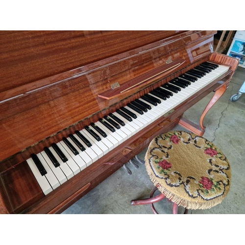 29 - 'Zimmermann' Upright Piano, with Iron Frame with Wooden Case, 3-Pedal, Made in Germany, Front Cabrio... 