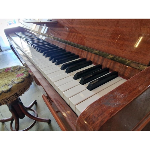 29 - 'Zimmermann' Upright Piano, with Iron Frame with Wooden Case, 3-Pedal, Made in Germany, Front Cabrio... 