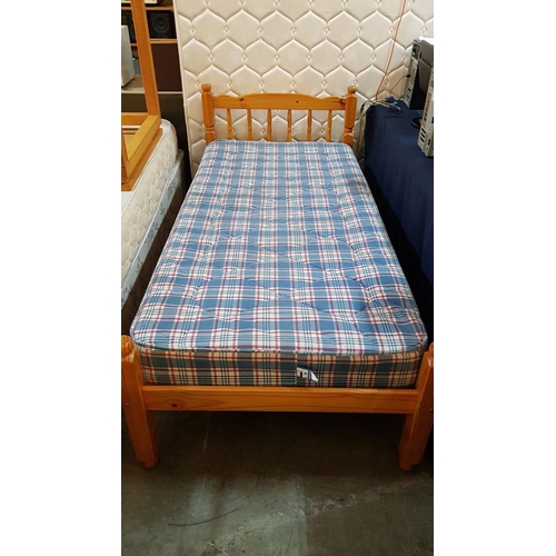 151 - Classic Pine Single Bed with Mattress and 2x Bedside Units. (x4)