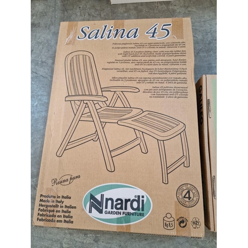 222C - 2 x Boxed 'Nardi' Garden Furniture Items; 'Salina 45' Adjustable Folding Chair, Together with 'Galil... 