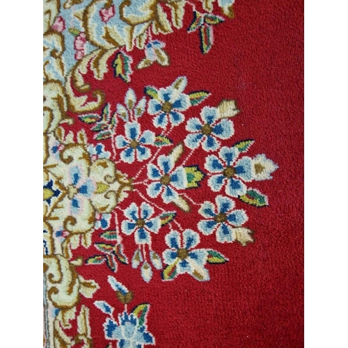 264B - Large Traditional Pattern Carpet with Red Base Colour, Highly Decorative Floral Medallion & Thick Bo... 