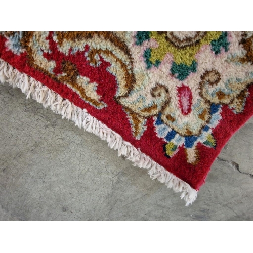 264B - Large Traditional Pattern Carpet with Red Base Colour, Highly Decorative Floral Medallion & Thick Bo... 