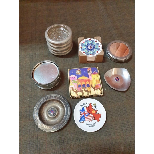 333 - Various Retro Coasters, Various Shape, Made from Material: Ceramic, Metal, Cork, Etc.